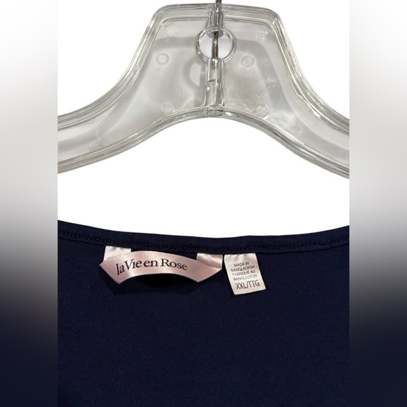 NWOT, La Vie en Rose, Plus Size Pajama Top, XXL, Navy π - Picture 4 of 8